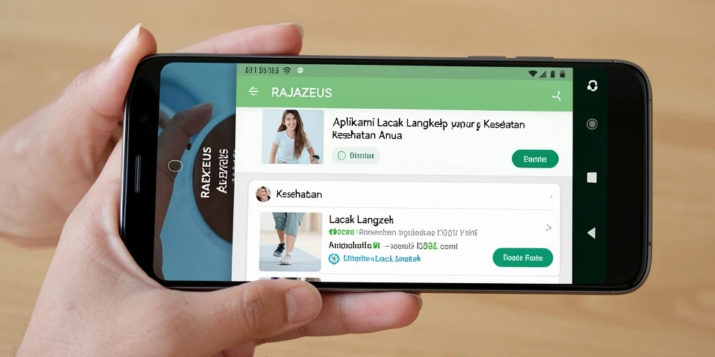 Tampilan antarmuka utama aplikasi Lacak Langkah RAJAZEUS yang sederhana dan menarik.